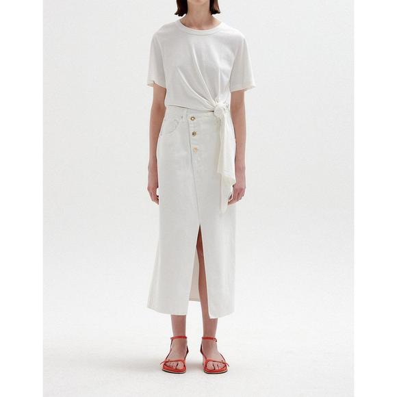 NEW EENK see knotted tie t-shirt in white - Picture 2 of 8